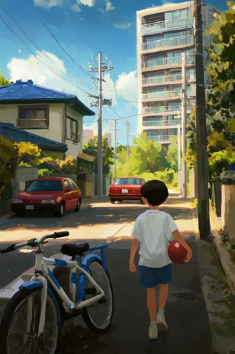 Vibrant Nostalgic Anime style reference image — painterly anime style