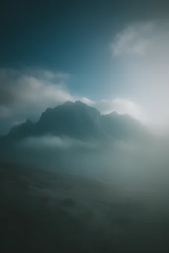 Cinematic Liminal Fog style reference image — high contrast shadows