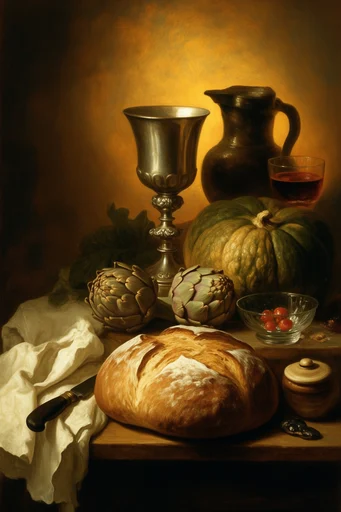 Luminous Impasto Mythos style reference image — chiaroscuro lighting