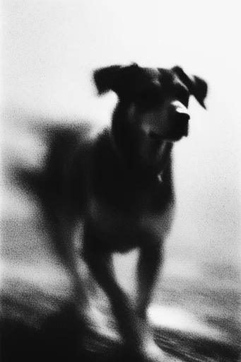Monochrome Granular Noir style reference image — smoky diffusion