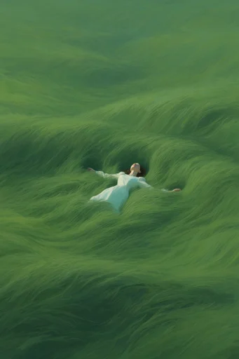 Verdant Painterly Solitude moodboard — generate AI images in this style