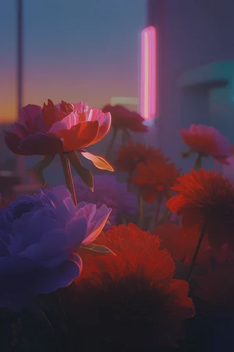 Cinematic Neon Liminality style reference image — isolated roadside structure