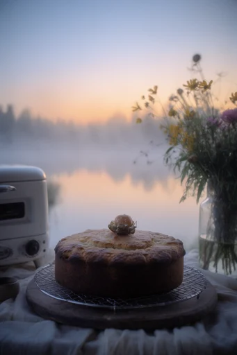 Ethereal Alpine Stillness style reference image — golden hour lighting