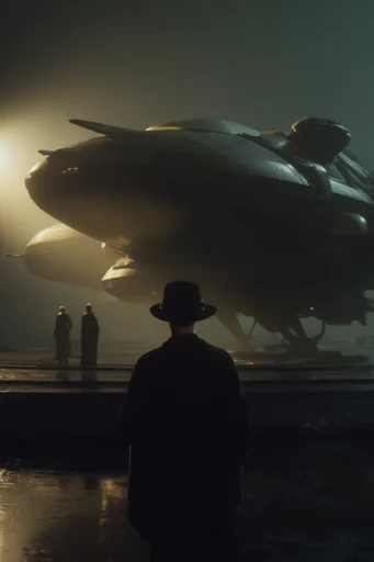Atmospheric Industrial Dystopia moodboard — generate AI images in this style