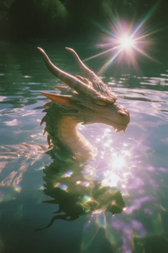 Prismatic Sunlit Nostalgia style reference image — sun-drenched water caustics