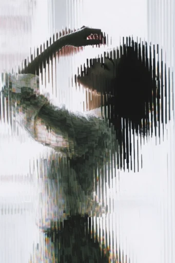 Synthetic Glitch Core style reference image — scanlines