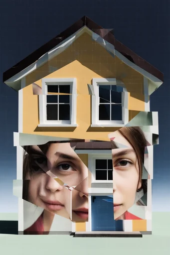 Fragmented Digital Cubism style AI image example 4