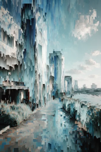 Ethereal Glitch Melancholy style reference image — pixel-sorting