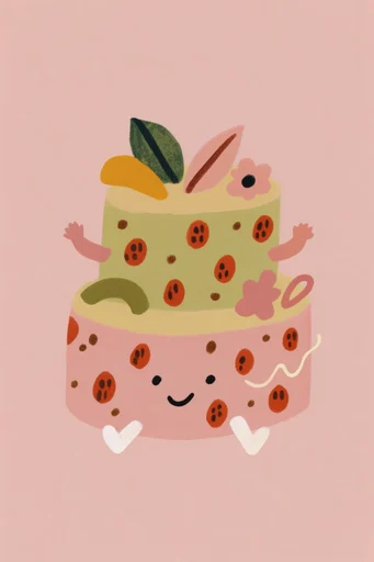 Naive Folk Gouache style reference image — pastel and vibrant color palette