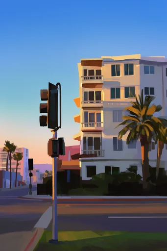 Vibrant Painterly Landscapes style reference image — bold blocky brushstrokes