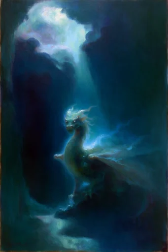 Nocturnal Bioluminescent Tonalism style reference image — bioluminescent glow