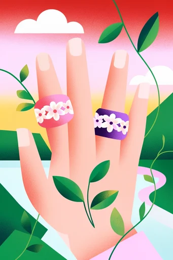 Surreal Neo-Folk Gradient style reference image — vibrant saturated palette