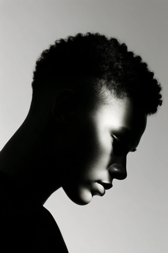 Sculptural Chiaroscuro Minimalism style AI image example 1