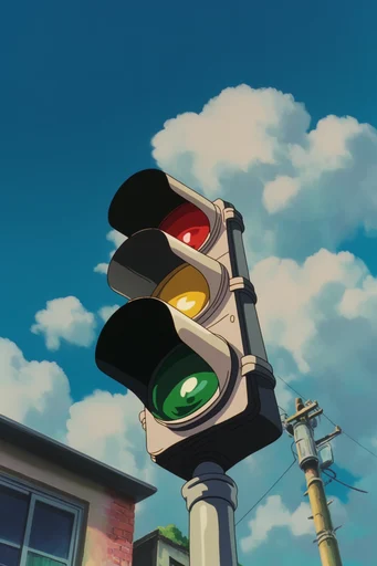 Nostalgic Cinematic Anime style reference image — dramatic sky palettes