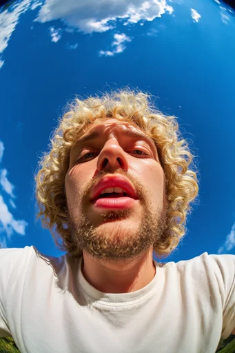 Skyward Surrealism Aesthetics style reference image — vibrant blue sky background