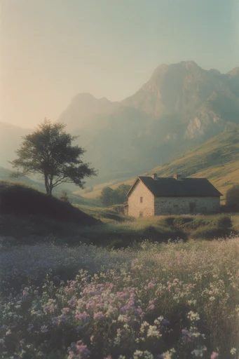 Dreamy Pastoral Etherealism style reference image — hazy golden light