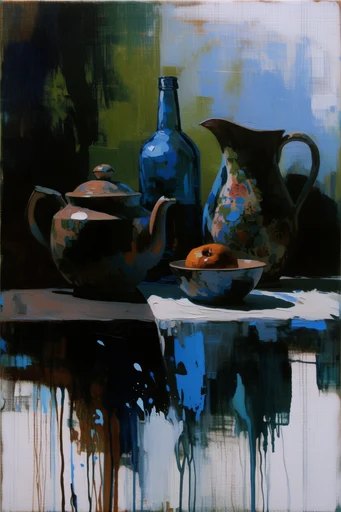Submerged Chiaroscuro Mysticism style reference image — impasto oil painting