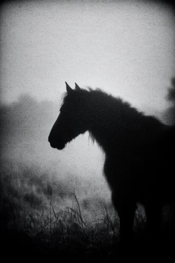 Nocturnal Monochrome Minimalist style AI image example 3