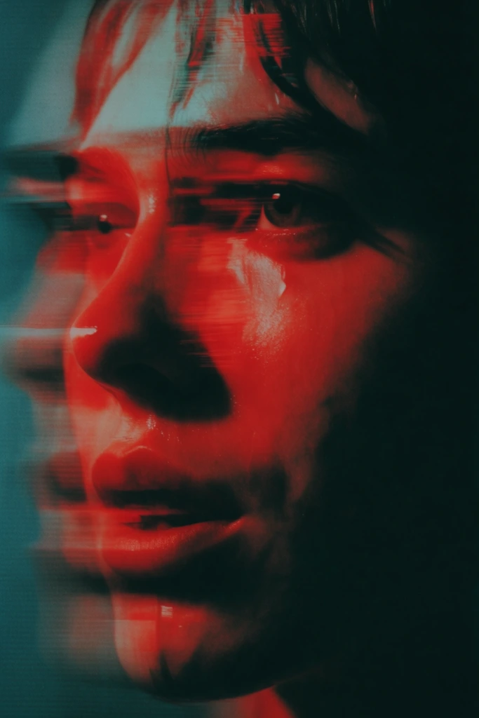 Cinematic Glitch Noir style AI image example 1