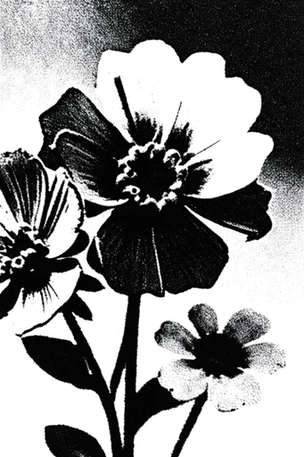 Gritty Dithered Noir style reference image — distressed stencil