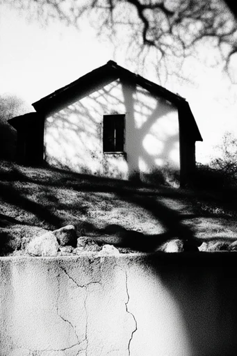 Eroded Monochrome Noir style AI image example 4