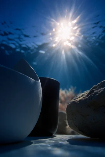 Luminous Abyssal Radiance style reference image — low-angle upward perspective