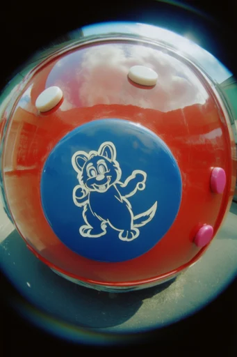 Vivid Fisheye Nostalgia style reference image — 90s retro aesthetic