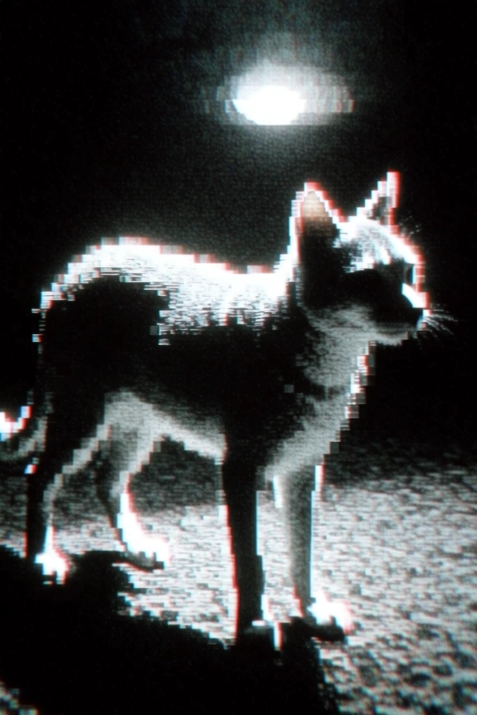 Gritty Glitch Noir style AI image example 3
