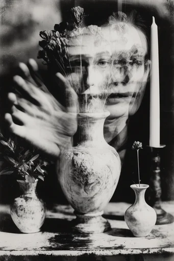 Fractured Analog Horror style reference image — heavy film grain