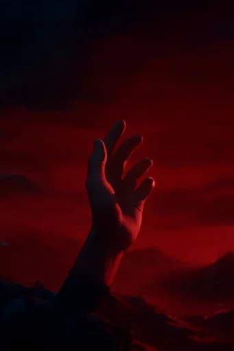 Crimson Void Surrealism style reference image — surreal liminal landscape