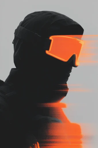 Cinematic Noir Glitch style reference image — high-contrast noir