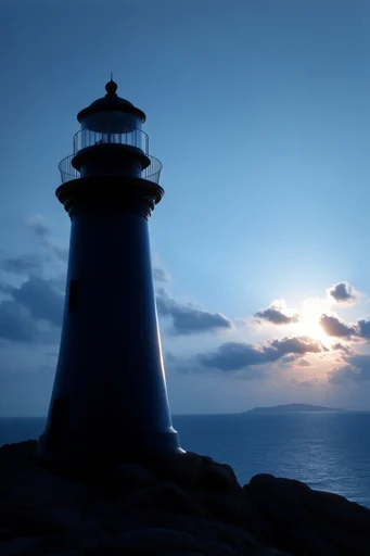 Minimalist Azure Silhouette style reference image — sharp rim lighting