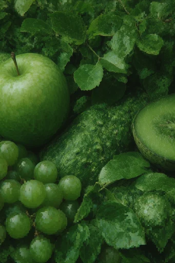 Digital Chlorophyll Glitch style reference image — monochromatic green