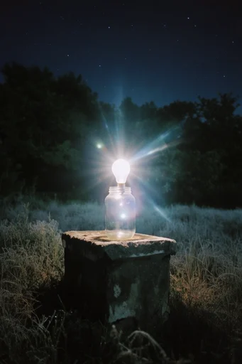 Nocturnal Prismatic Cinematic style reference image — intense starburst lens flare