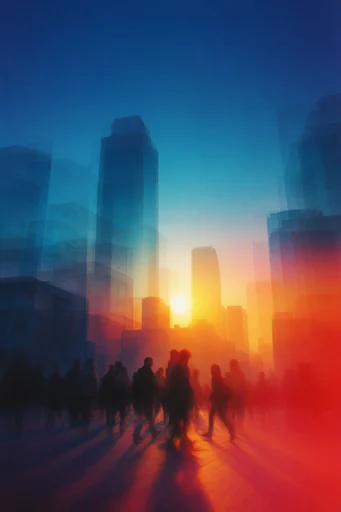 Ethereal Surrealist Minimalism style reference image — translucent geometric planes