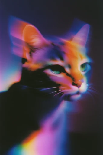 Ethereal Prismatic Blur style reference image — neon color gradients