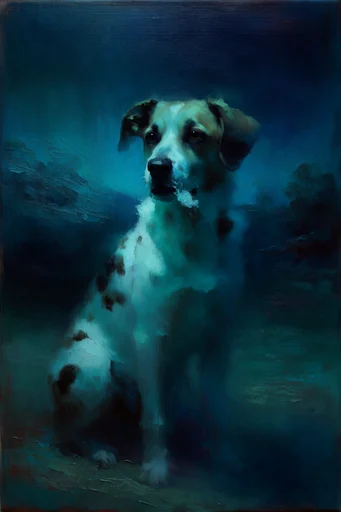 Luminous Nocturnal Abyss style reference image — spectral glowing highlights