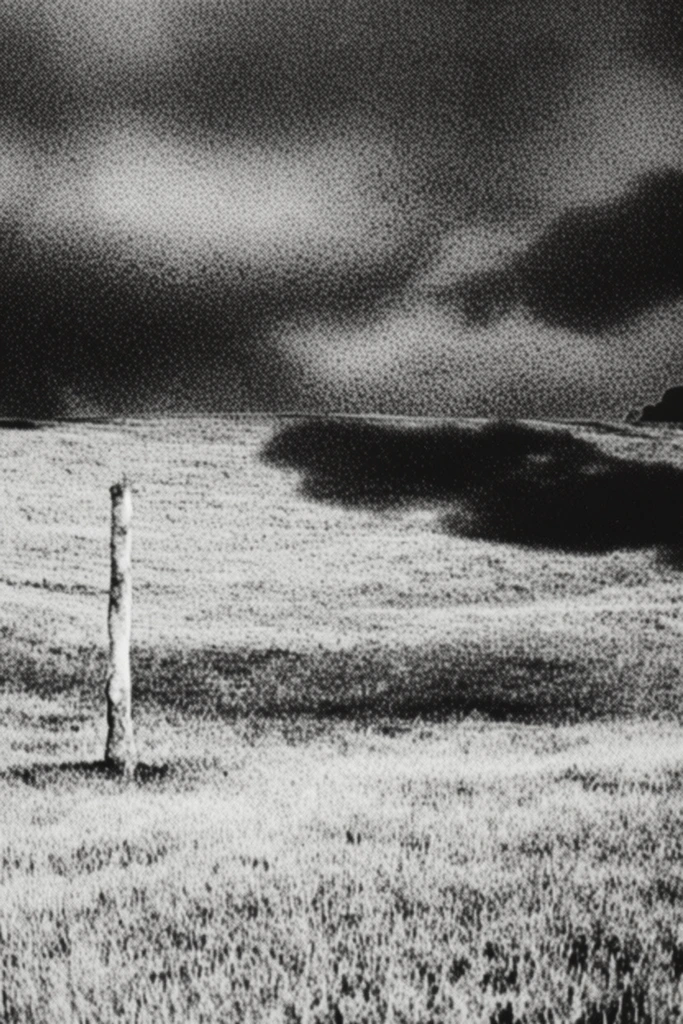 Gritty Monochromatic Noir style AI image example 2