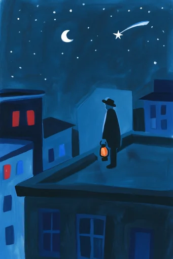 Graphic Painterly Narrative style reference image — gouache painting style