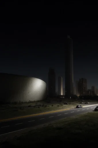 Cinematic Chiaroscuro Solitude style reference image — volumetric spotlight