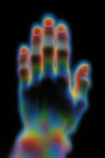 Spectral Glitch Surrealism style reference image — stark black void