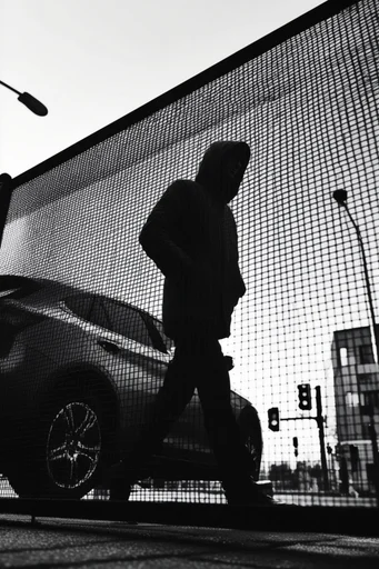 Monochrome Graphic Grids style reference image — high-contrast black and white