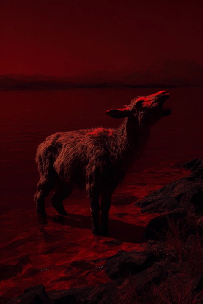 Crimson Surreal Minimalism style AI image example 3