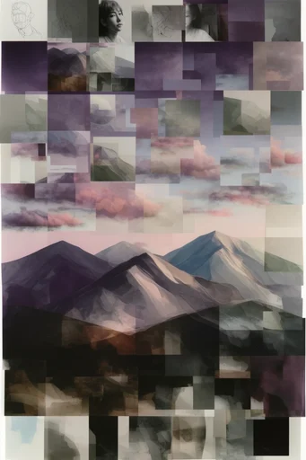 Fragmented Monochrome Surrealism style reference image — digital glitch artifacts