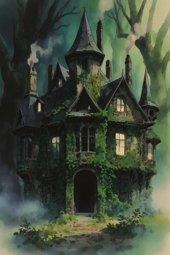 Melancholic Folklore Animation style AI image example 4