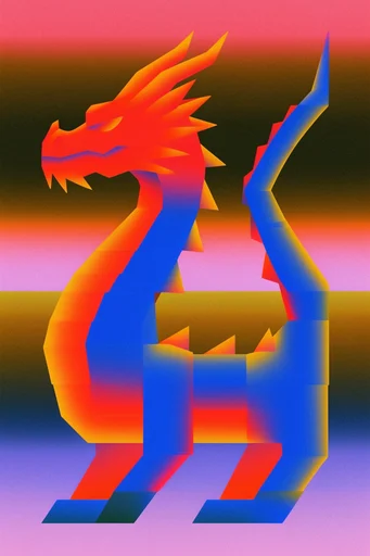 Neon Glitch Risography style reference image — grainy tactile texture