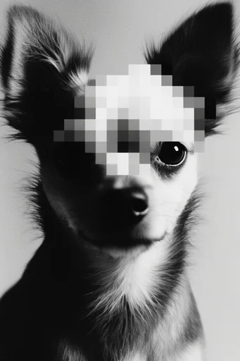 Monochrome Digital Entropy style reference image — pixel sorting