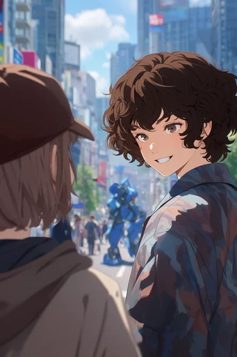 Luminous Nostalgic Anime style reference image — clean anime line art