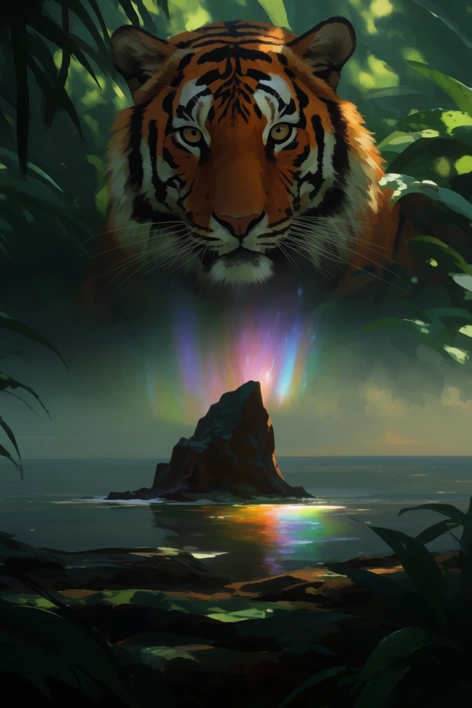 Chiaroscuro Jungle Noir style AI image example 2