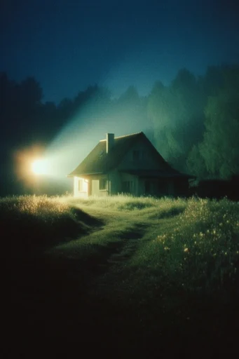 Eerie Luminescent Nocturne style reference image — high-contrast volumetric lighting